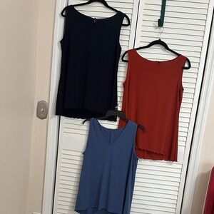 Tahari Women's Tank Tops - Navy, Rust, and Slate Blue